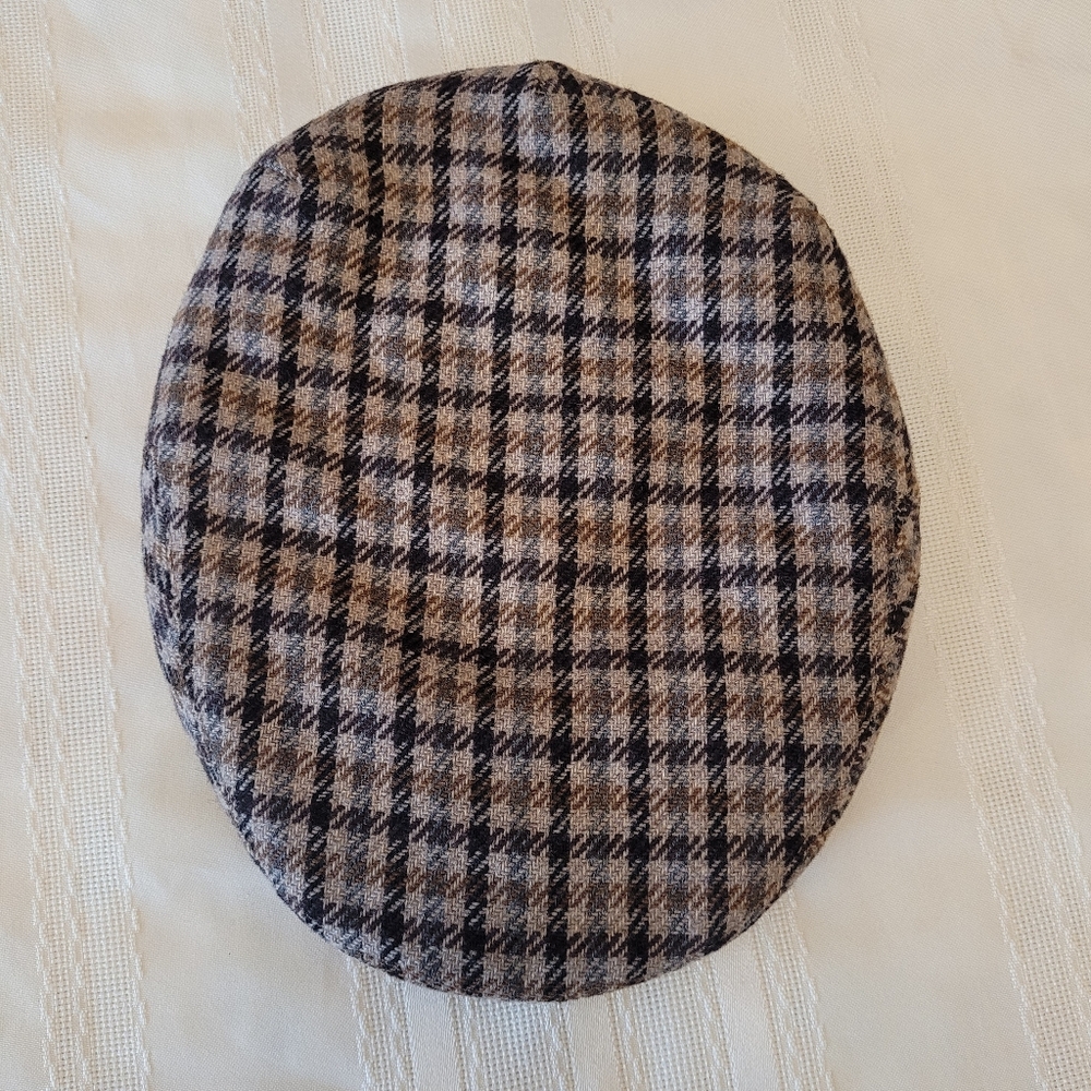 Christys' London Radnor Men's Newsboy Cap Size Small Plaid 100% Wool Vintage